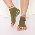 Zehenlose rutschfeste No Skid Open Toe Pilates Barre Yoga Sticky Socks für Frauen